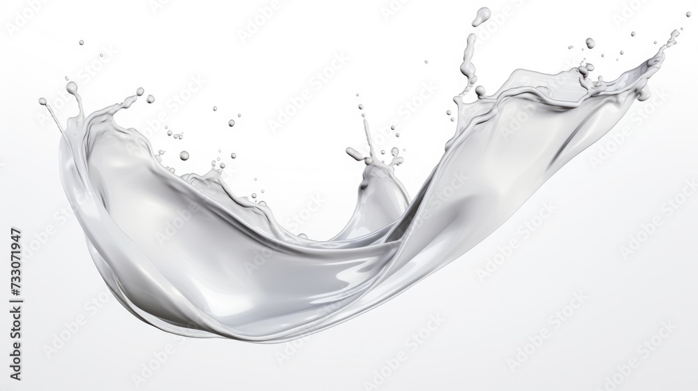 White liquid milk or cream splashes isolated on white background