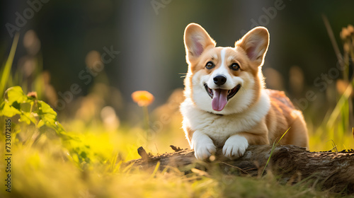 Corgi with a mischievous grin