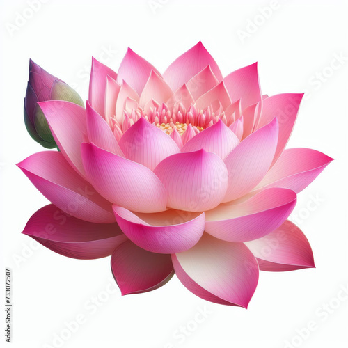 Pink Lotus isolated on white background