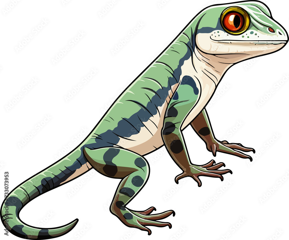 Fototapeta premium gekko illustration isolated on transparent background. 