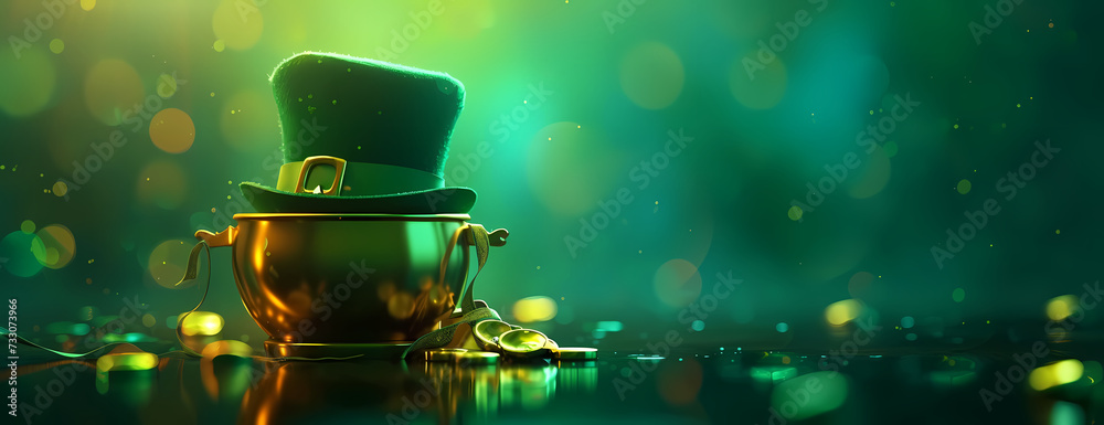 custom made wallpaper toronto digitalSt patrick green hat and gold pot in the background