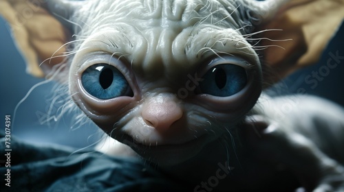 AI generated illustration of Gollum from lord of the Rings reimagined as a cat photo