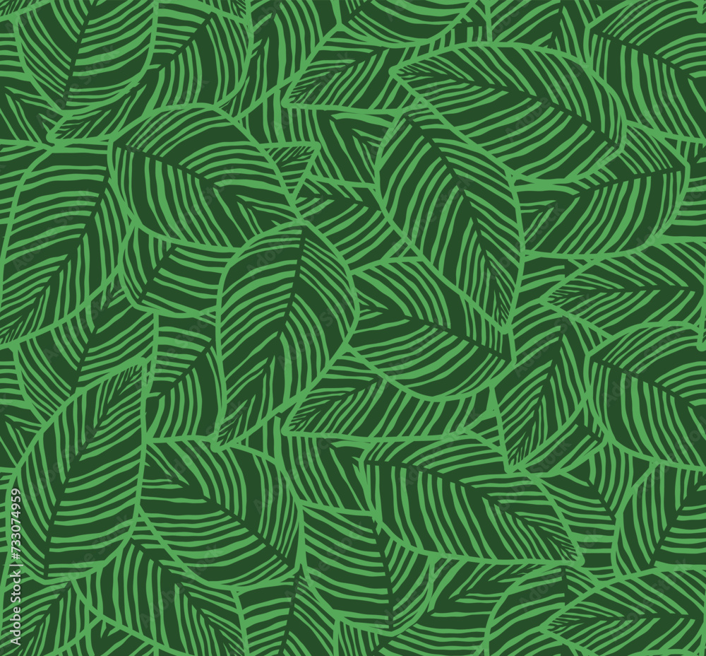 green leaves seamless pattern.