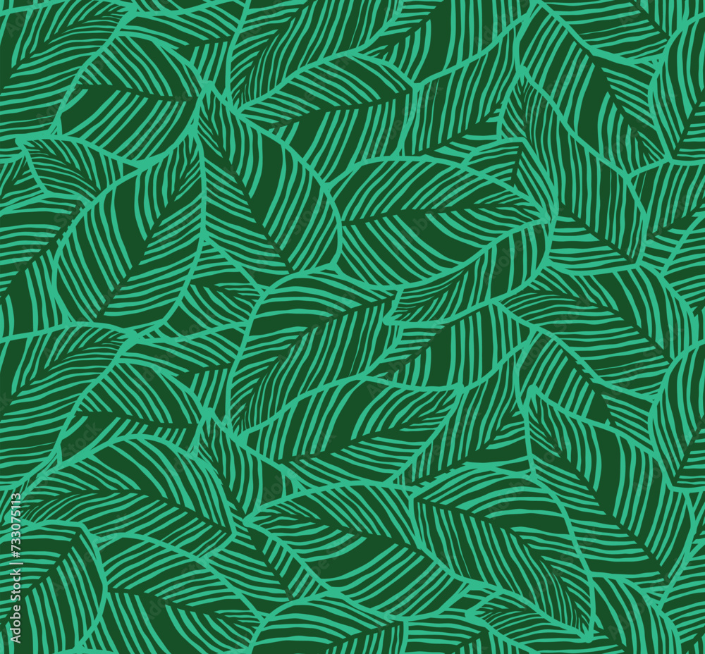 green leaves seamless pattern.