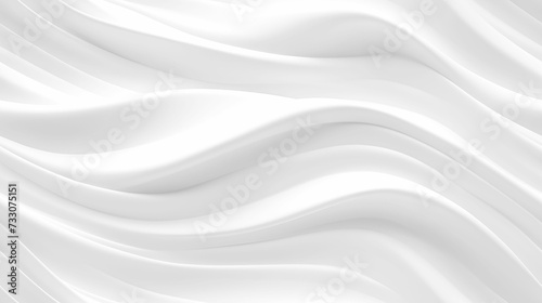 White wavy fluid like fabric background, AI-generated.