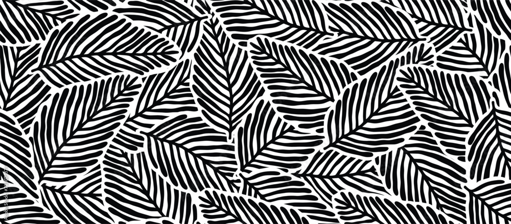 palm leaves seamless pattern. palm leaves seamless pattern.