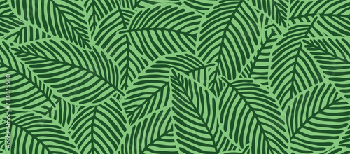 Summer tropical palm leaves seamless pattern.
