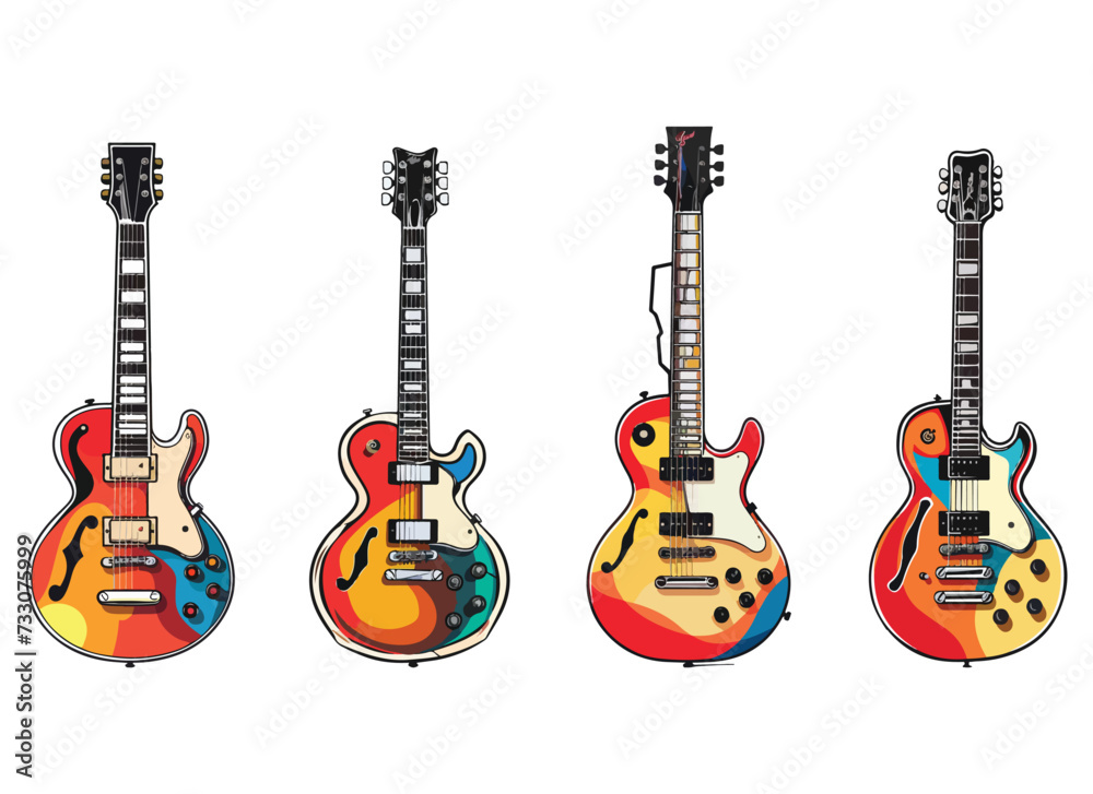 Fototapeta premium guitar vector illustration isolated on white background. 