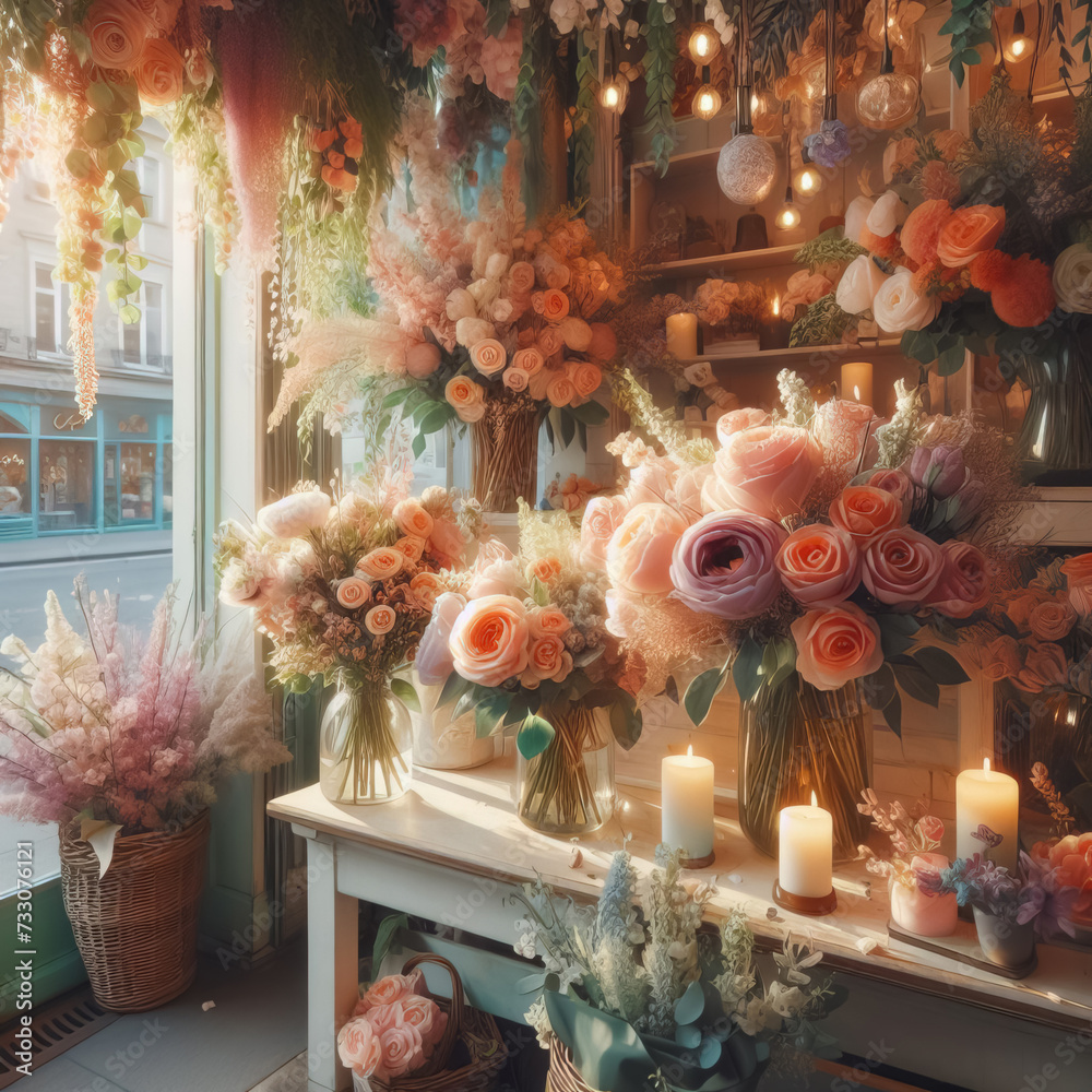 Romantic flower shop