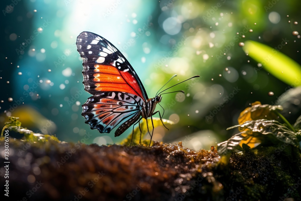 butterfly on a flower with blur background with generative ai butterfly on a flower with blur background with generative ai