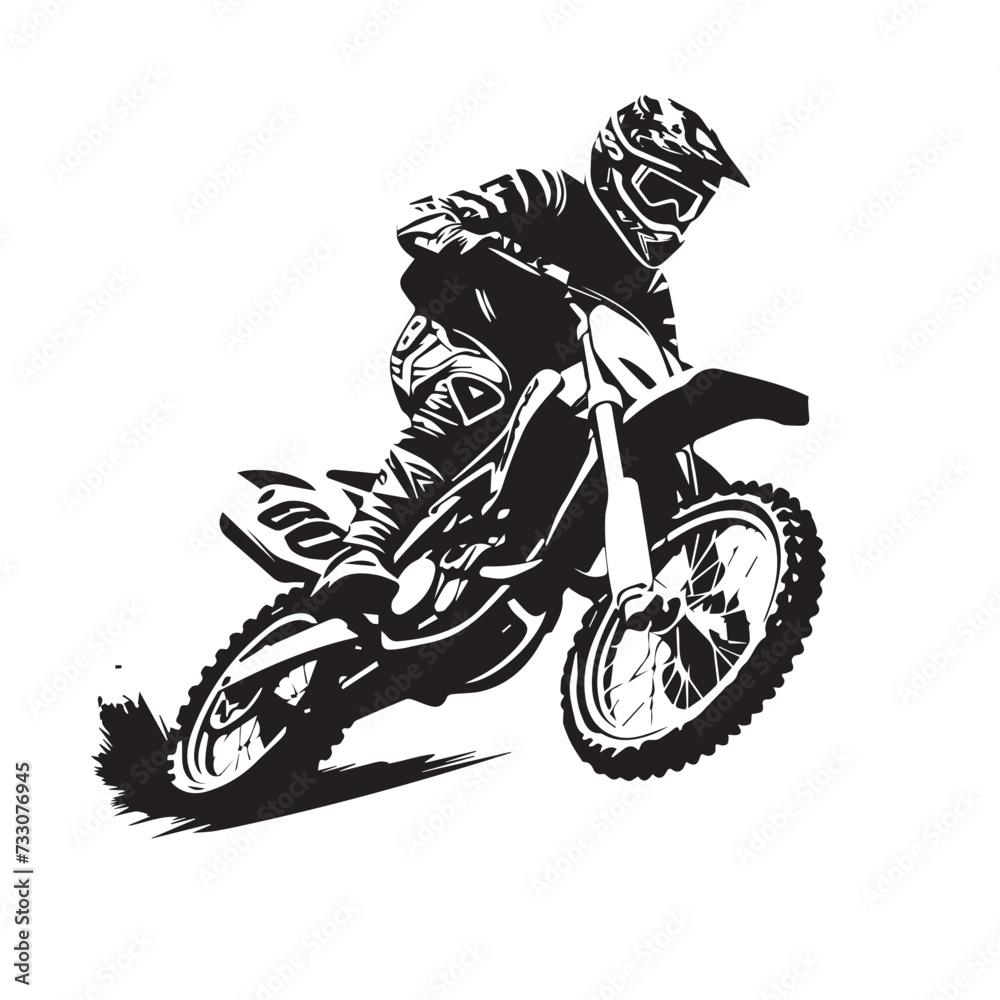 Motocross bike in cartoon, doodle style . Image for t-shirt, web, mobile apps and ui. Isolated 2d vector illustration in logo, icon, sketch style, Eps 10, black and white. AI Generative Motocross bike in cartoon, doodle style . Image for t-shirt, web, mobile apps and ui. Isolated 2d vector illustration in logo, icon, sketch style, Eps 10, black and white. AI Generative