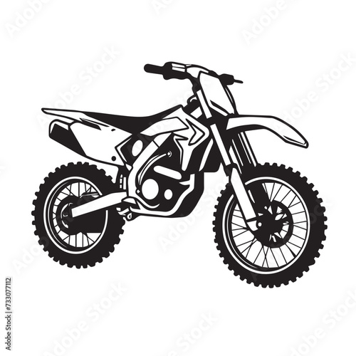 Motocross bike in cartoon  doodle style . Image for t-shirt  web  mobile apps and ui. Isolated 2d vector illustration in logo  icon  sketch style  Eps 10  black and white. AI Generative