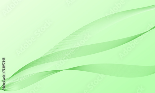 green smooth lines wave curves on gradient abstract background