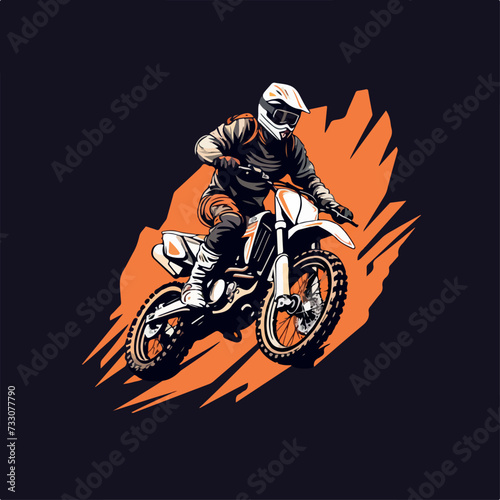 Motocross bike in cartoon  doodle style. Image for t-shirt  web  mobile apps and ui. Isolated 2d vector illustration in logo  icon  sketch style  Eps 10. AI Generative