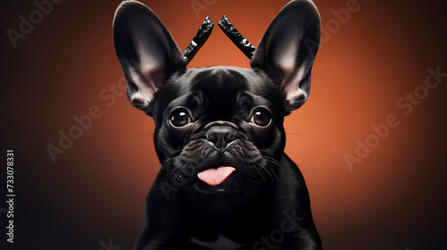 French bulldog with bat ears