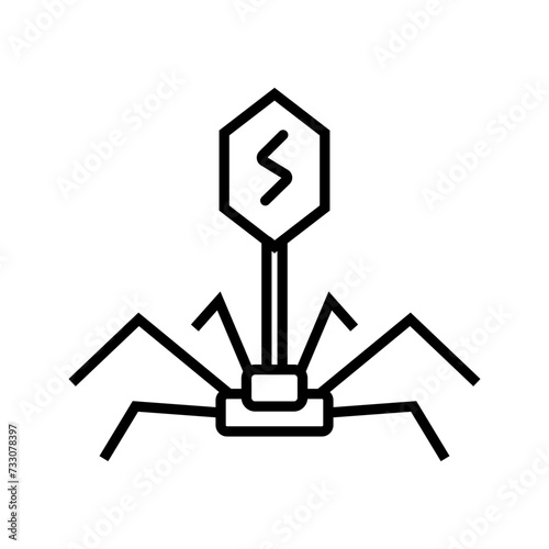 bacteriophage, virus phage icon vector
