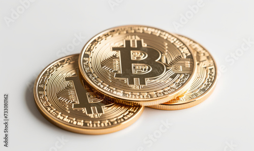Bitcoins on a white background © Kunojr