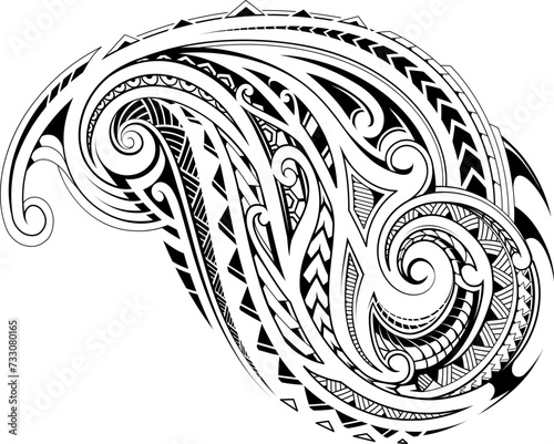 Tribal tattoo in Polynesian style. Good for prints and stickers