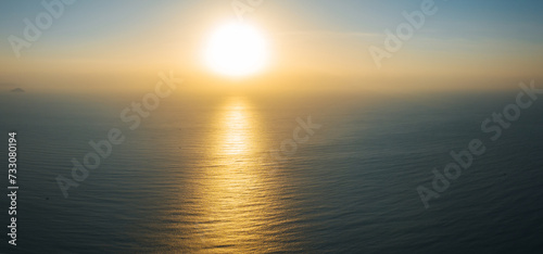 Aerial view of beautiful sea wave and sunrise sky