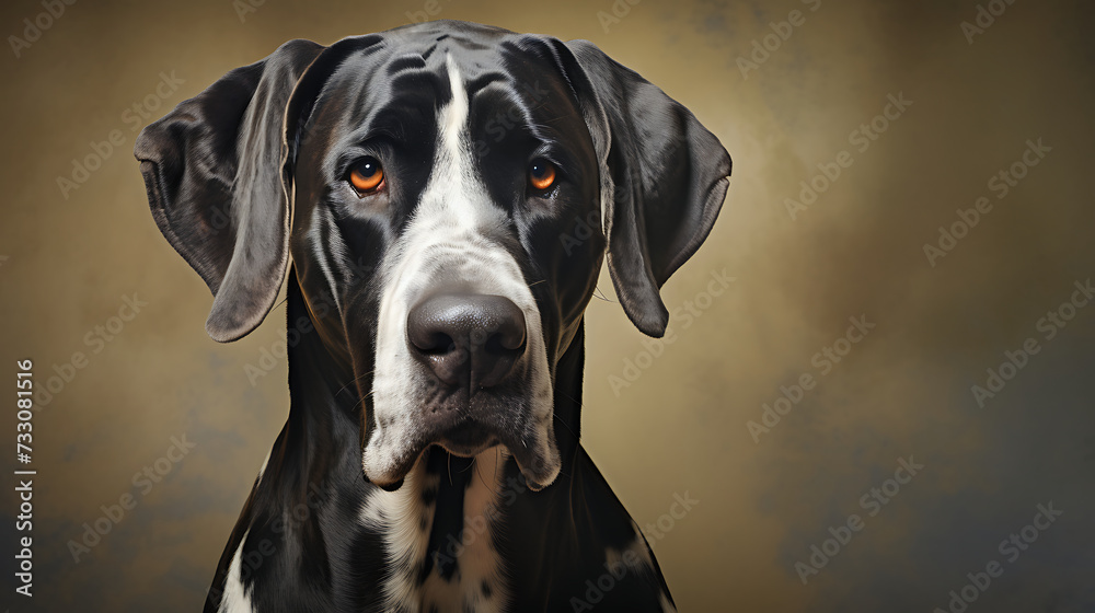 Great Dane with a gentle demeanor and large size - obrazy, fototapety, plakaty 
