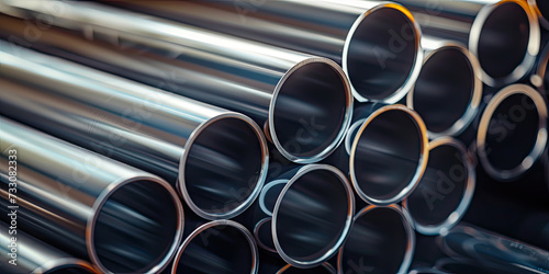 Galvanized steel pipe or Aluminum , chrome stainless pipes in stack in fabric