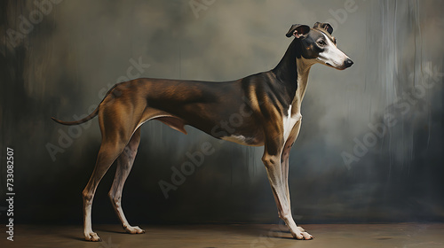 Greyhound with a regal stance