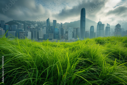 Green grass near the  skyline. © imlane