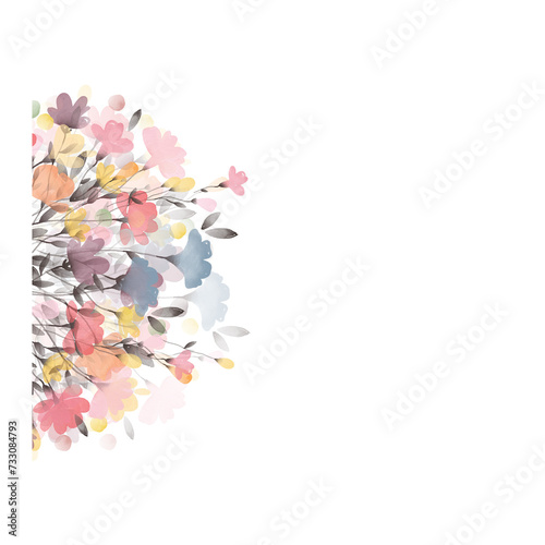 my dreamy flowers high resulotion PNG transparent background border frame series  © Titian