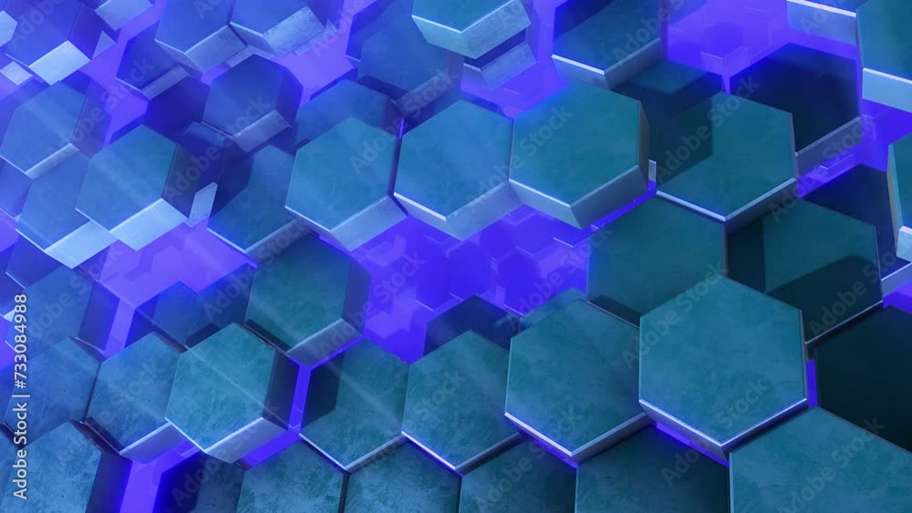 Blue 3D Hexagons Background Blue 3D Hexagons Background