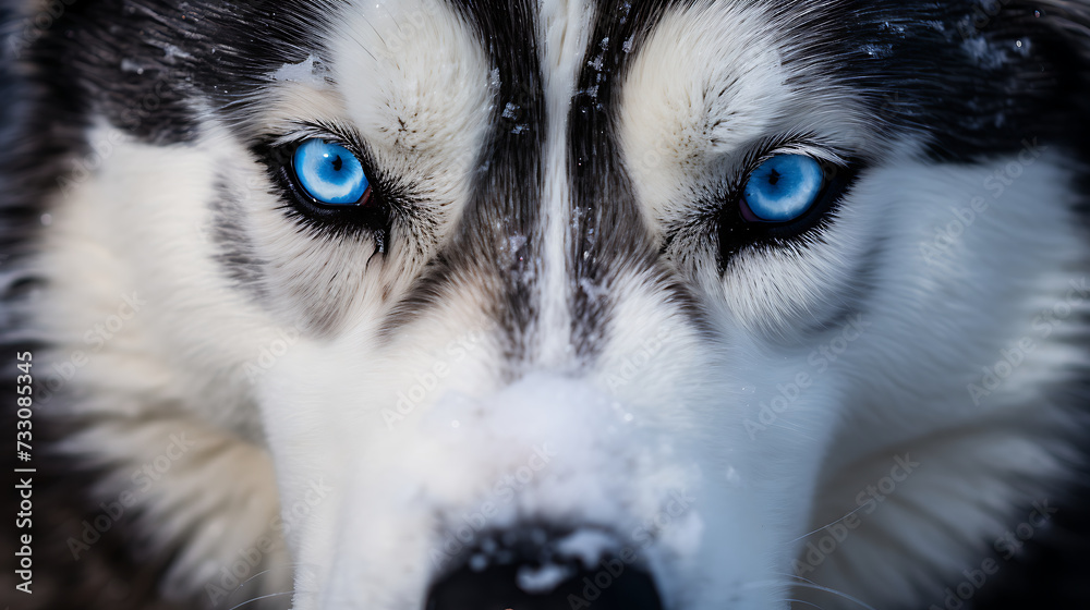 Husky with striking blue eyes