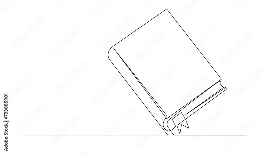 Continuous line art drawing of book. Opened book single line art drawing vector illustration template Continuous line art drawing of book. Opened book single line art drawing vector illustration template