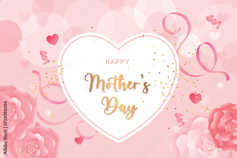 Mother's Day vector poster design. Can be used for banner, card, postcard, business, event decoration vector illustration.