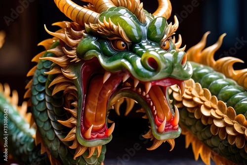 Chinese dragon, carved from jade precious stone