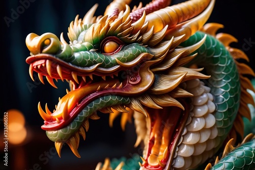 Chinese dragon  carved from jade precious stone
