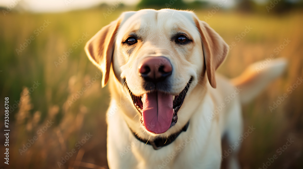 Labrador retriever with a friendly smile