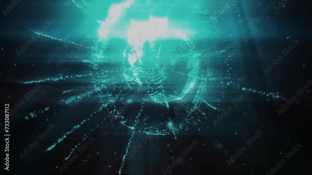 Blue circling lights rays  falling animation background 