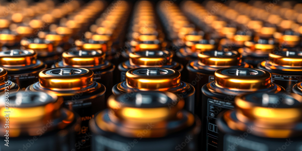 Endless array of batteries showcasing power supply and energy storage ...