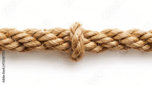 close-up of a piece of rope on a white background