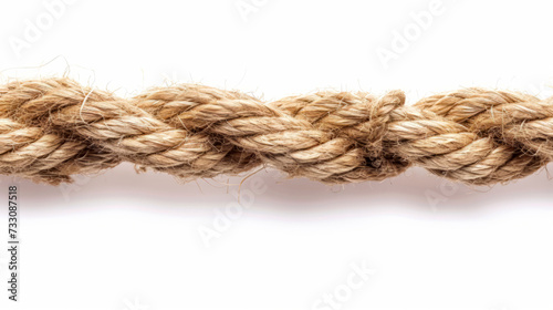 close-up of a piece of rope on a white background