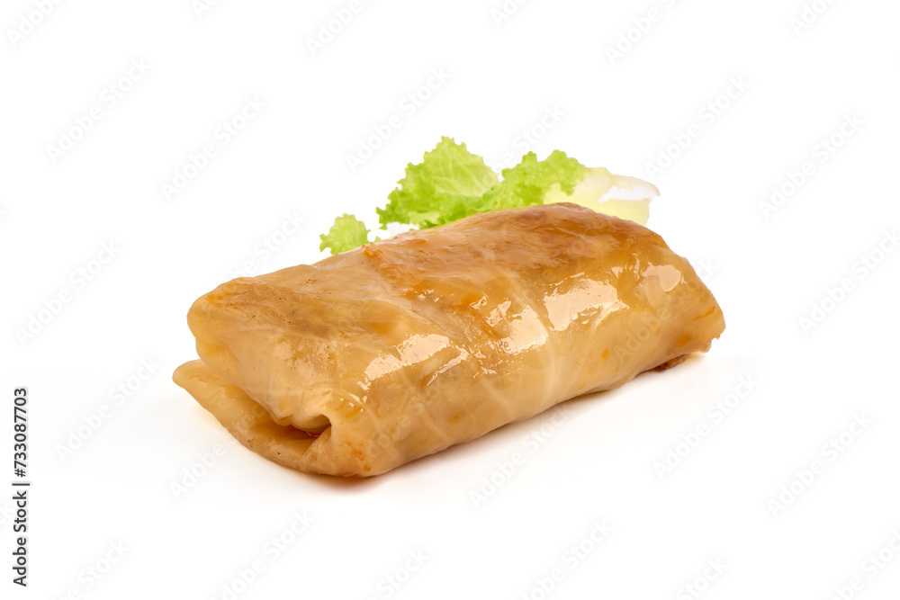 Stuffed cabbage rolls isolated on white background. Stuffed cabbage rolls isolated on white background.