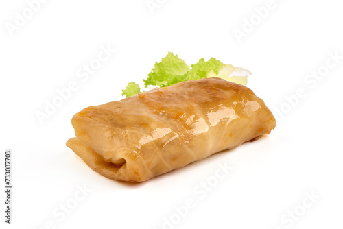 Stuffed cabbage rolls isolated on white background. photo