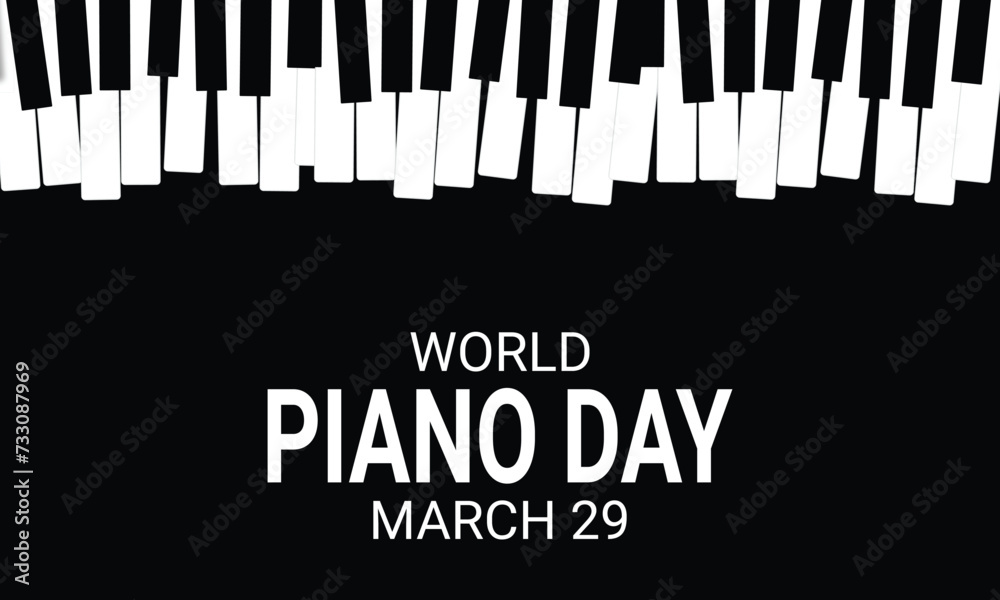 Fototapeta premium World piano day, world piano day march 29 vector illustration.