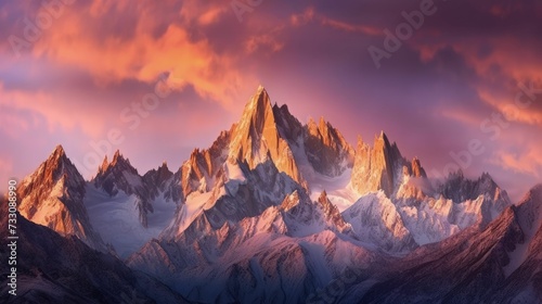 Mountain Majesty: An AI-Generated Hyperrealistic Landscape in Vibrant Colors © Wirestock