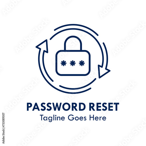 Password reset design logo template illustration