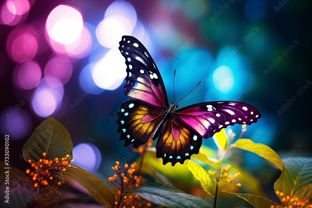 butterfly on a flower with blur background with generative ai butterfly on a flower with blur background with generative ai