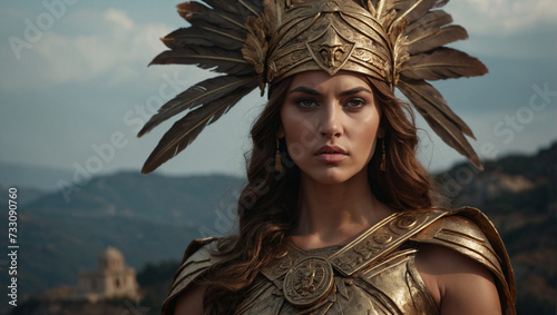 Athena Goddess of wisdom, warfare, and handicraft Realistic Fantasy Portrait