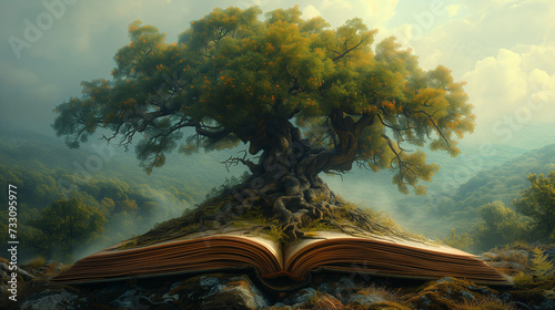 本の中から現れた不思議な木 photo