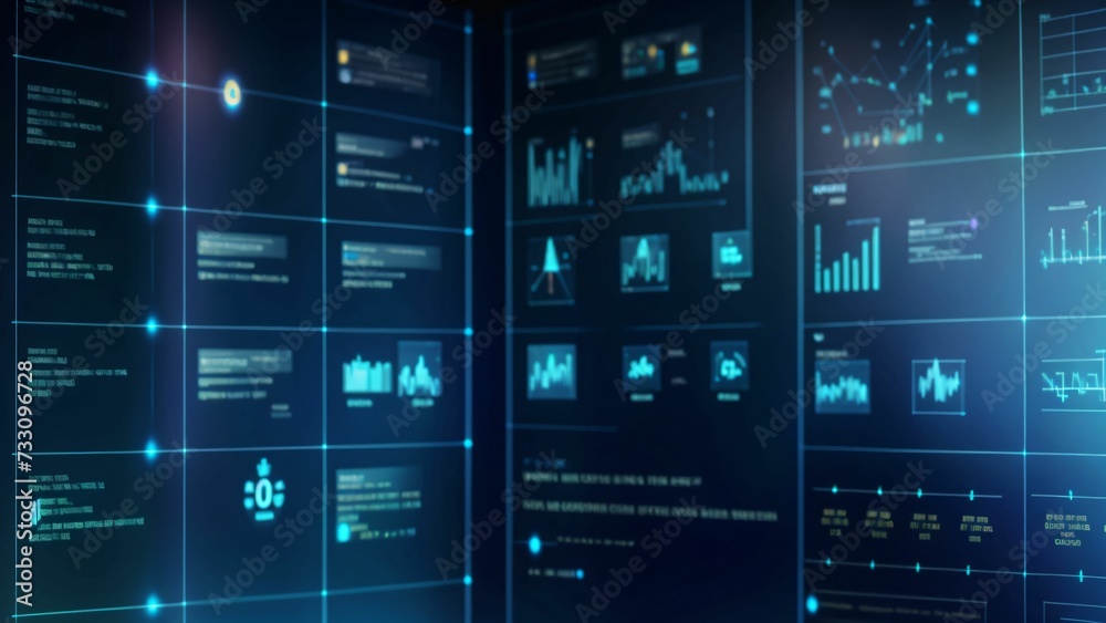 Fototapeta premium technology graphs and measurements panel