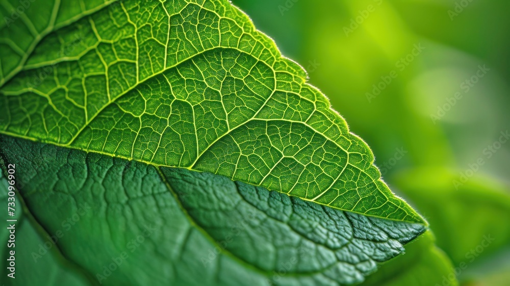 Green leaf detail in macro view. AI generated. Green leaf detail in macro view. AI generated.