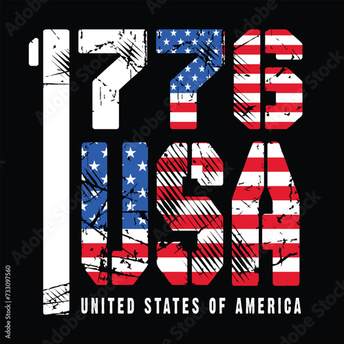 1776 Usa United States Of America Flag Typography Quotes Motivational New Design Vector For T Shirt,Backround,Poster,Banner Print Illustration...